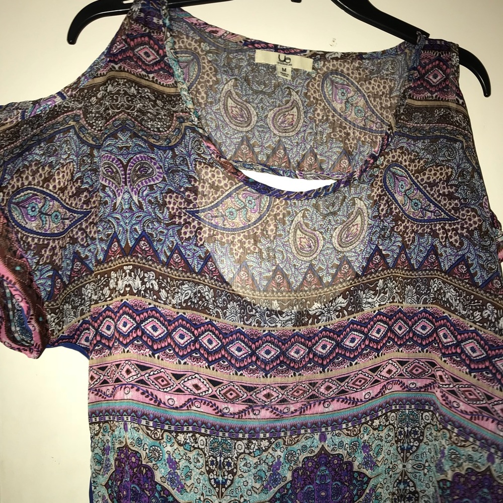 Multi colored see through shirt